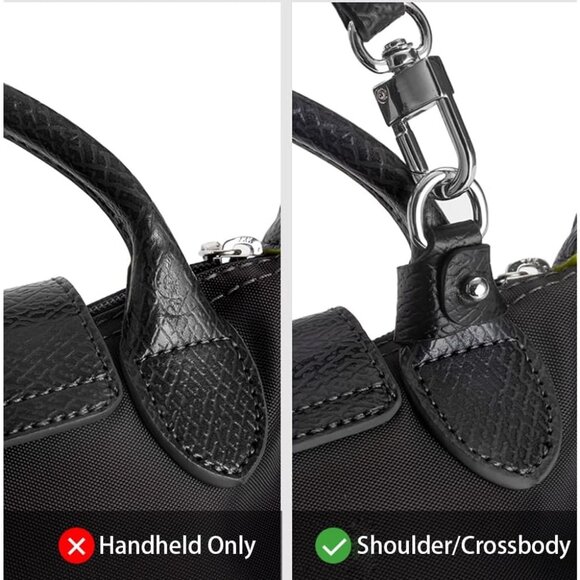 Genuine Leather Purse Strap with Doll for Mini Totes Adjustable Shoulder Crossbo - Picture 3 of 6